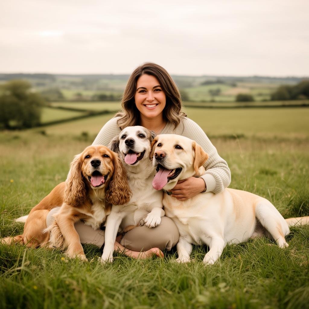 The owner with her dogs